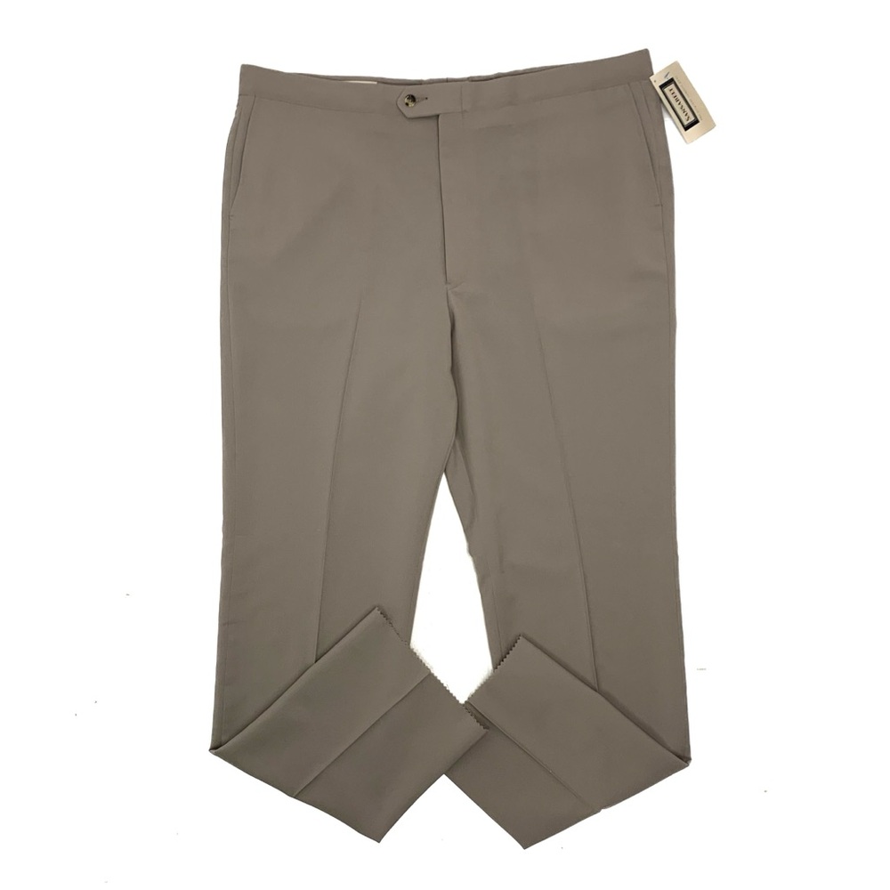 Sansabelt Men Pants 44 Waist NWT 37” Inseam Unhemmed Light Brown Wool Blend